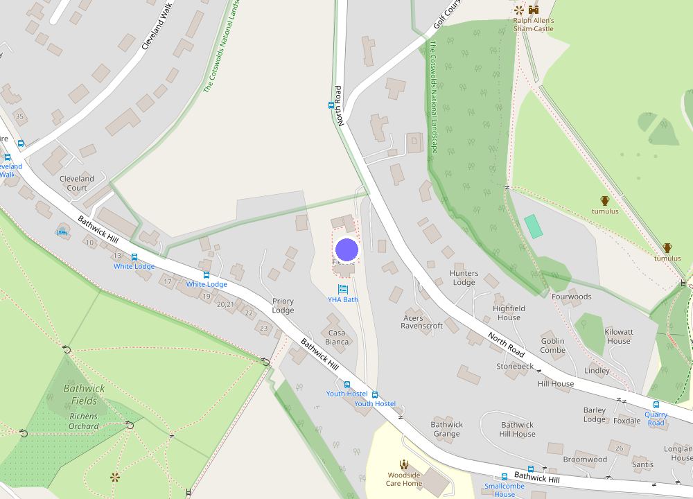 Map: YHA Bath